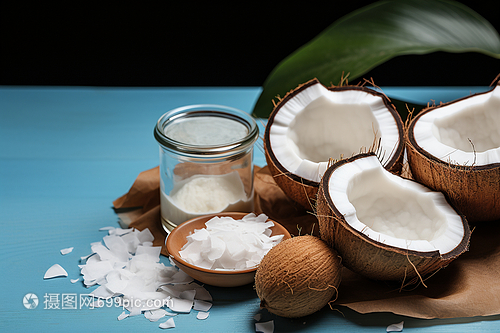 新鮮的椰子果肉